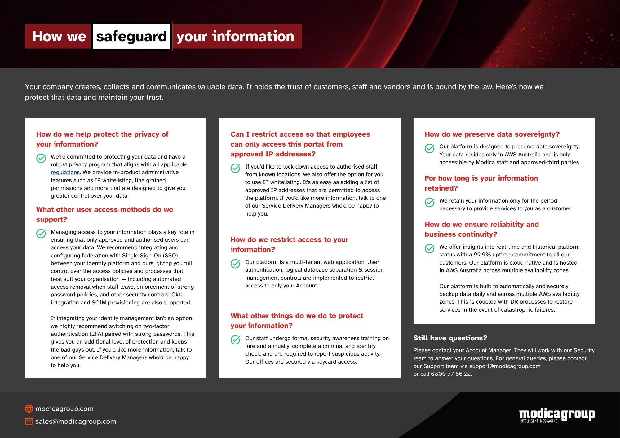 Safe and Secure solution sheet page 2